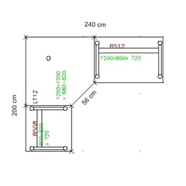 Hammerbacher Bs Schreibtisch Stellbeispiel 200 X 240 Cm